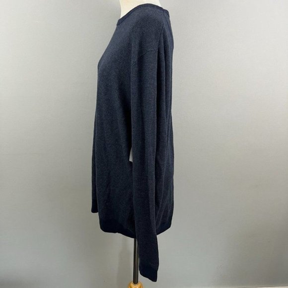 NWT NORDSTROM Navy Blue Wool Mix Crew‎ Neck Sweater (S) - Picture 4 of 8